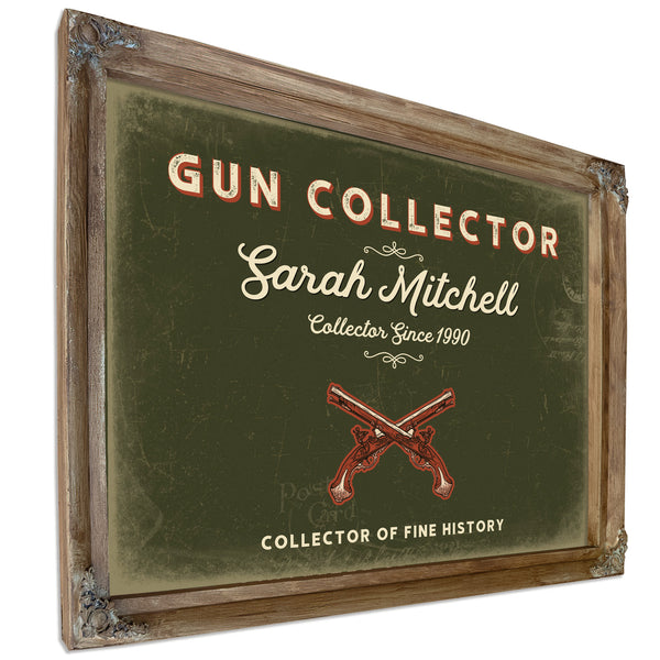 Personalized Gun Collector Sign, Collector of Fine History, Olive & Brick, image 6