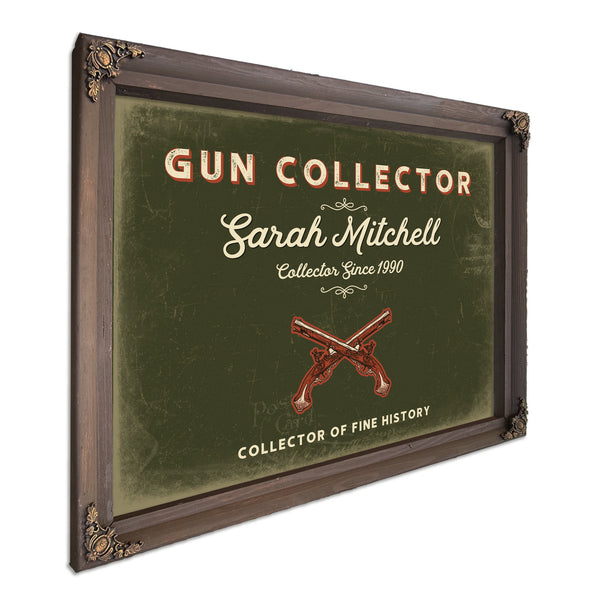 Personalized Gun Collector Sign, Collector of Fine History, Olive & Brick, image 7
