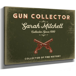Personalized Gun Collector Sign, Collector of Fine History, Olive & Brick, image 8