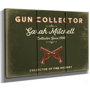 Personalized Gun Collector Sign, Collector of Fine History, Olive & Brick, image 14