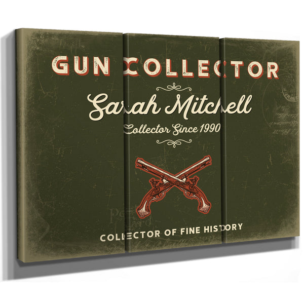 Personalized Gun Collector Sign, Collector of Fine History, Olive & Brick, image 14