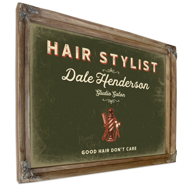 Personalized Hair Stylist Sign, Good Hair Don't Care, Olive & Brick, image 6