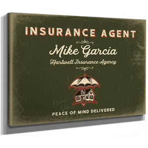 Personalized Insurance Agent Sign, Peace of Mind Delivered, Olive & Brick, image 8