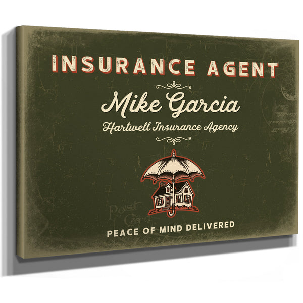 Personalized Insurance Agent Sign, Peace of Mind Delivered, Olive & Brick, image 8