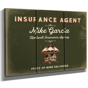 Personalized Insurance Agent Sign, Peace of Mind Delivered, Olive & Brick, image 14