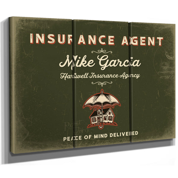 Personalized Insurance Agent Sign, Peace of Mind Delivered, Olive & Brick, image 14