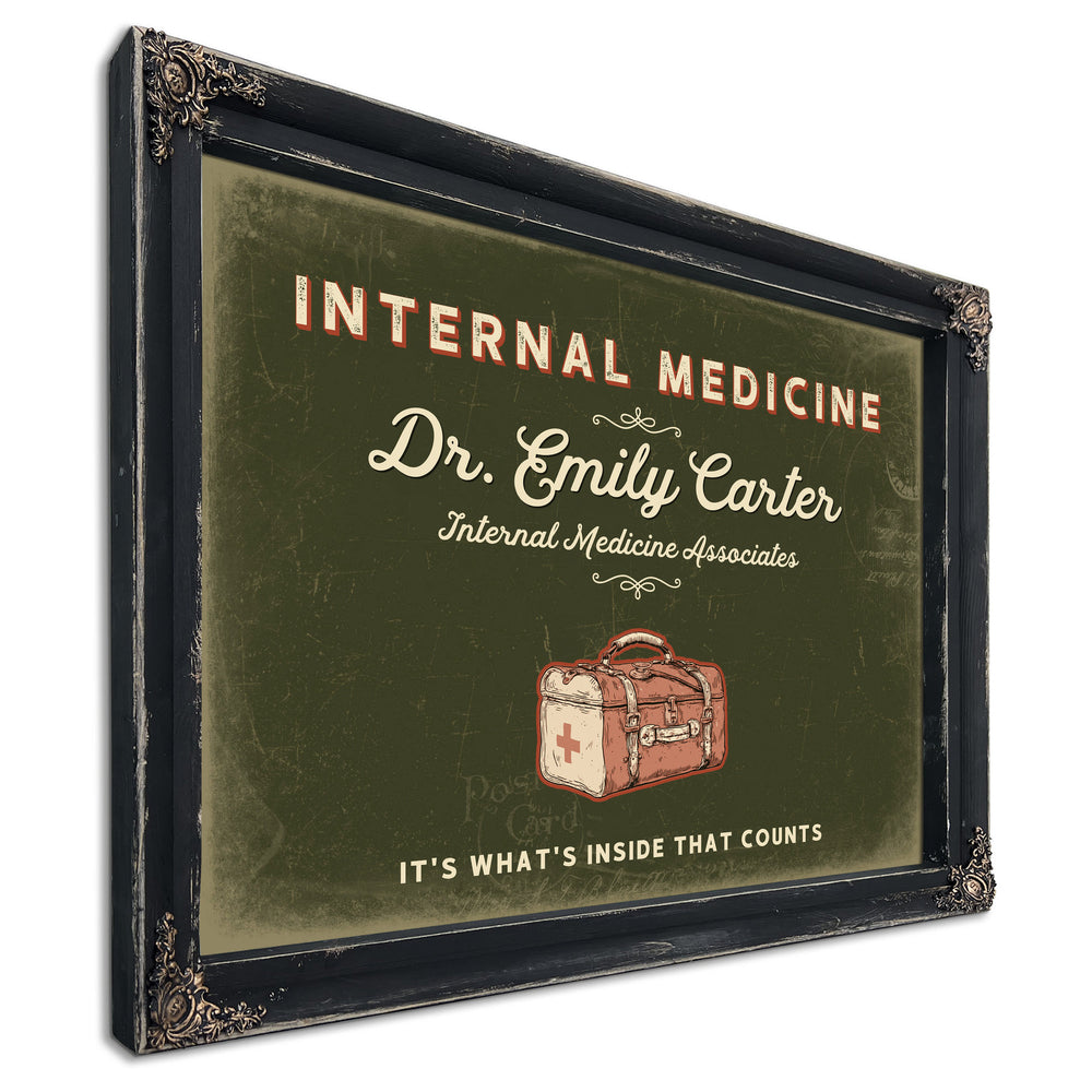 Personalized Internal Medicine Sign, It's What's Inside That Counts, Olive & Brick, image 1