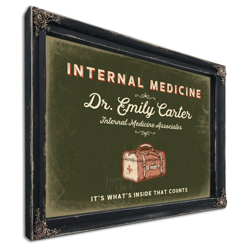 Personalized Internal Medicine Sign, It's What's Inside That Counts, Olive & Brick, image 1