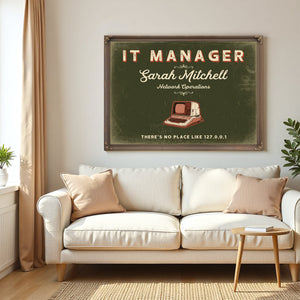 Personalized IT Manager Sign, There's No Place Like 127.0.0.1, Olive & Brick, image 5