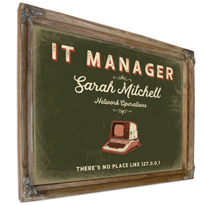 Personalized IT Manager Sign, There's No Place Like 127.0.0.1, Olive & Brick, image 6