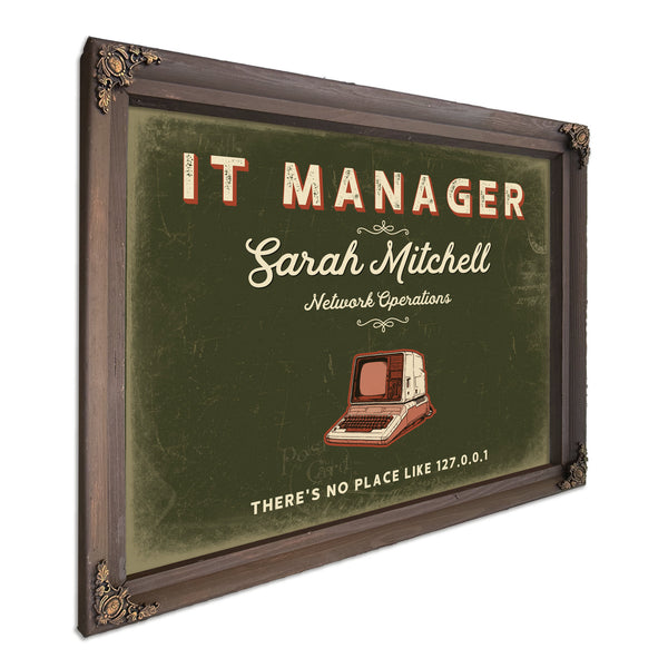 Personalized IT Manager Sign, There's No Place Like 127.0.0.1, Olive & Brick, image 7