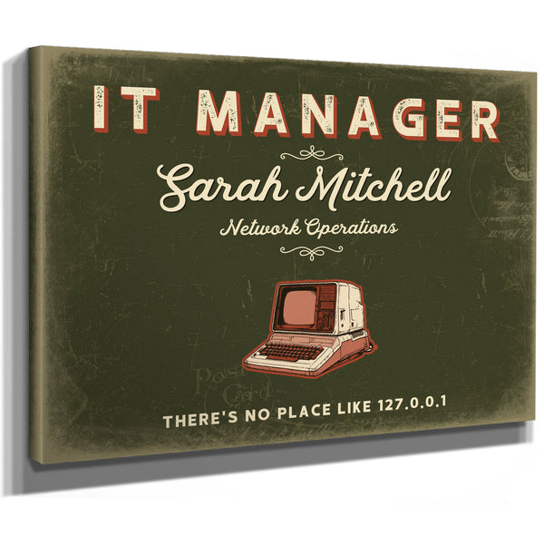 Personalized IT Manager Sign, There's No Place Like 127.0.0.1, Olive & Brick, image 8