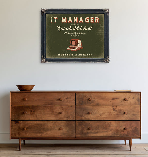 Personalized IT Manager Sign, There's No Place Like 127.0.0.1, Olive & Brick, image 19