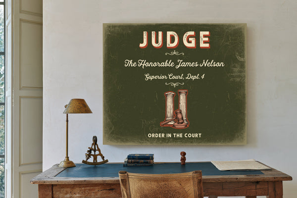 Personalized Judge Sign, Order in the Court, Olive & Brick, image 2