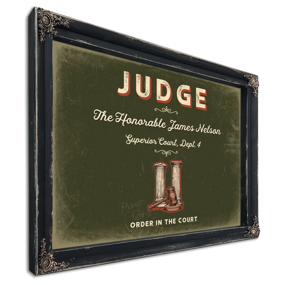 Personalized Judge Sign, Order in the Court, Olive & Brick, image 1