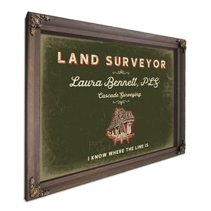 Personalized Land Surveyor Sign, I Know Where the Line Is, Olive & Brick, image 7
