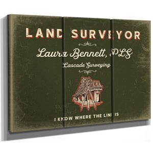 Personalized Land Surveyor Sign, I Know Where the Line Is, Olive & Brick, image 14