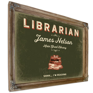 Personalized Librarian Sign, Shhh... I'm Reading, Olive & Brick, image 6