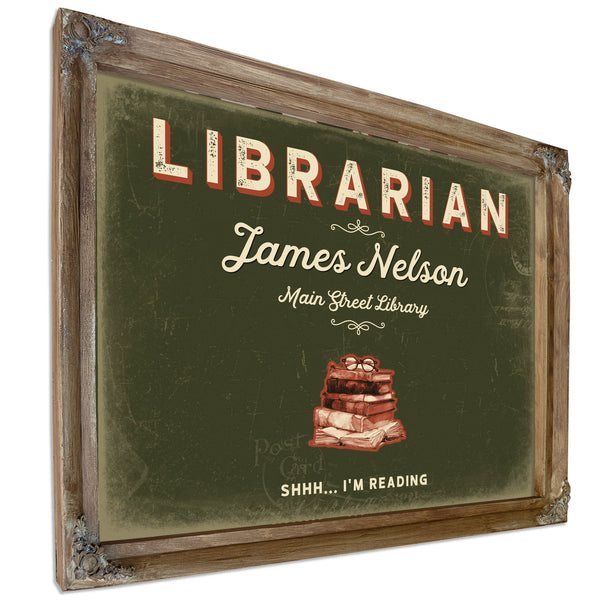 Personalized Librarian Sign, Shhh... I'm Reading, Olive & Brick, image 6
