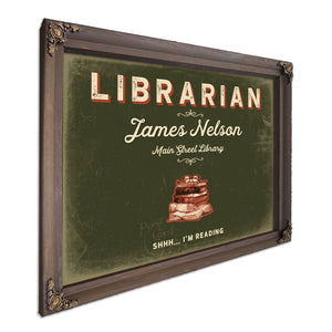 Personalized Librarian Sign, Shhh... I'm Reading, Olive & Brick, image 7