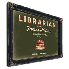 Personalized Librarian Sign, Shhh... I'm Reading, Olive & Brick, image 1