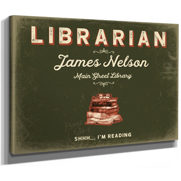 Personalized Librarian Sign, Shhh... I'm Reading, Olive & Brick, image 8