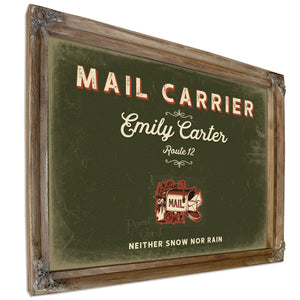 Personalized Mail Carrier Sign, Neither Snow Nor Rain, Olive & Brick, image 6