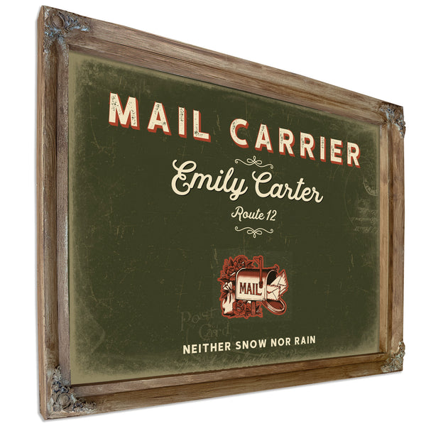 Personalized Mail Carrier Sign, Neither Snow Nor Rain, Olive & Brick, image 6