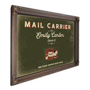 Personalized Mail Carrier Sign, Neither Snow Nor Rain, Olive & Brick, image 7