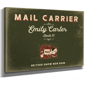 Personalized Mail Carrier Sign, Neither Snow Nor Rain, Olive & Brick, image 8