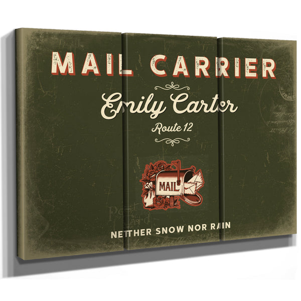 Personalized Mail Carrier Sign, Neither Snow Nor Rain, Olive & Brick, image 14
