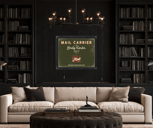 Personalized Mail Carrier Sign, Neither Snow Nor Rain, Olive & Brick, image 16
