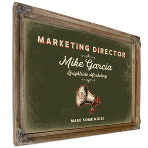 Personalized Marketing Director Sign, Make Some Noise, Olive & Brick, image 6