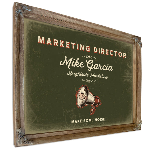 Personalized Marketing Director Sign, Make Some Noise, Olive & Brick, image 6