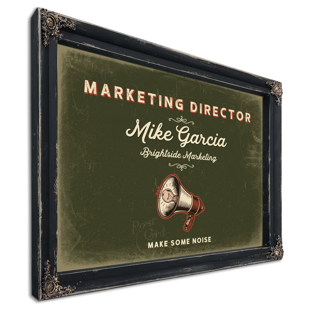 Personalized Marketing Director Sign, Make Some Noise, Olive & Brick, image 1