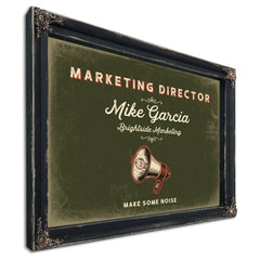 Personalized Marketing Director Sign, Make Some Noise, Olive & Brick, image 1