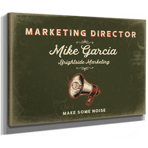 Personalized Marketing Director Sign, Make Some Noise, Olive & Brick, image 8