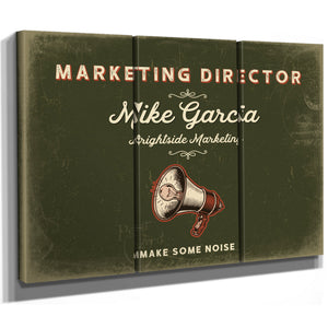 Personalized Marketing Director Sign, Make Some Noise, Olive & Brick, image 14