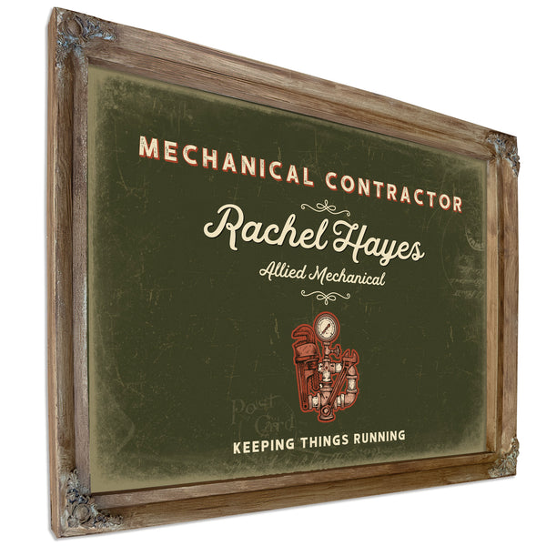 Personalized Mechanical Contractor Sign, Keeping Things Running, Olive & Brick, image 6