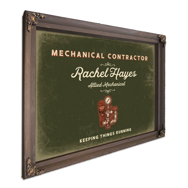Personalized Mechanical Contractor Sign, Keeping Things Running, Olive & Brick, image 7