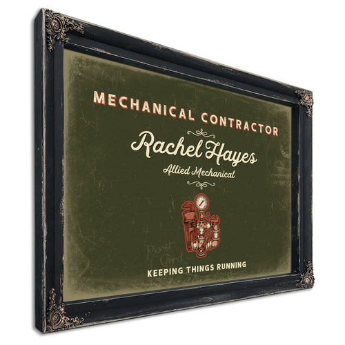 Personalized Mechanical Contractor Sign, Keeping Things Running, Olive & Brick, image 1
