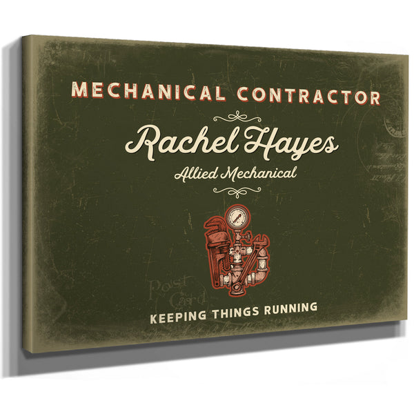 Personalized Mechanical Contractor Sign, Keeping Things Running, Olive & Brick, image 8