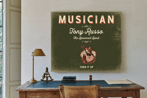 Personalized Musician Sign, Turn It Up, Olive & Brick, image 2
