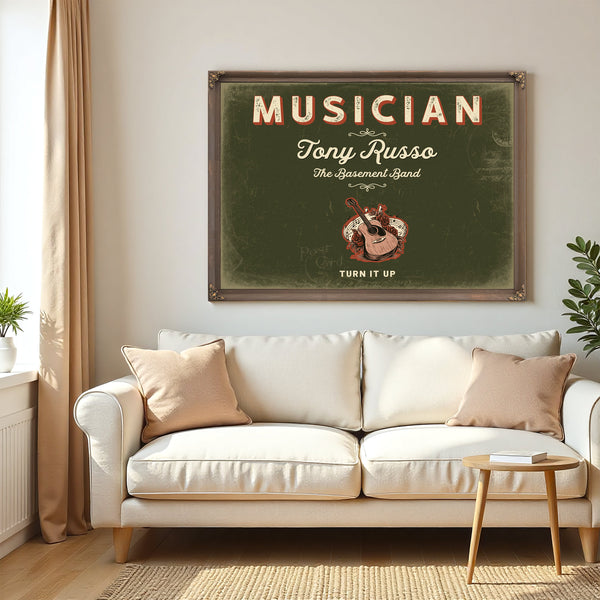 Personalized Musician Sign, Turn It Up, Olive & Brick, image 5