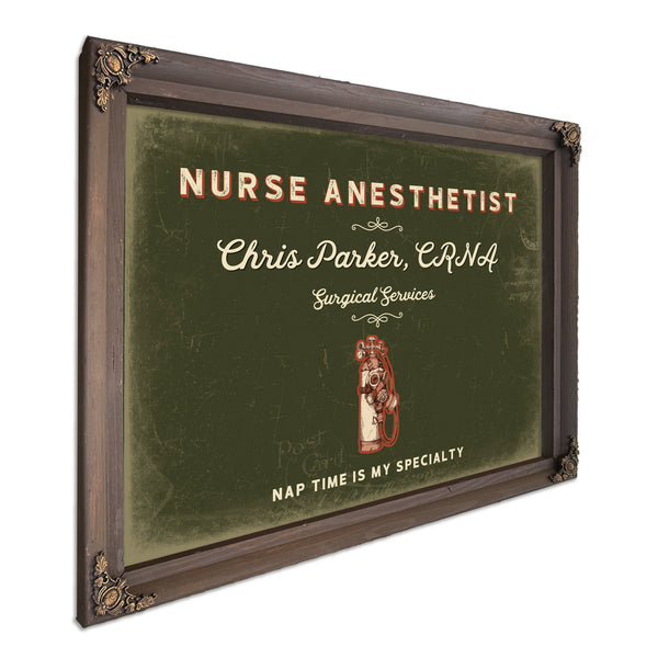 Personalized Nurse Anesthetist Sign, Nap Time Is My Specialty, Olive & Brick, image 7