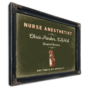 Personalized Nurse Anesthetist Sign, Nap Time Is My Specialty, Olive & Brick, image 1