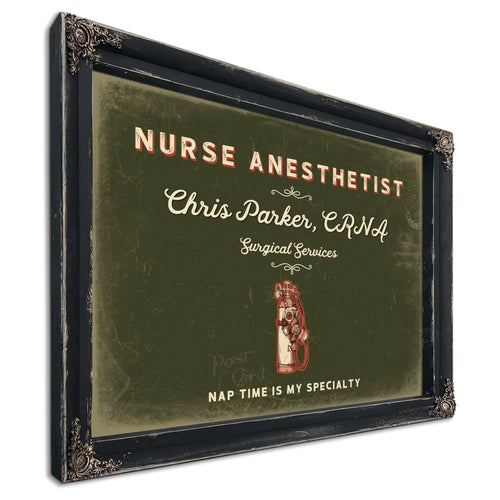 Personalized Nurse Anesthetist Sign, Nap Time Is My Specialty, Olive & Brick, image 1