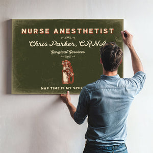 Personalized Nurse Anesthetist Sign, Nap Time Is My Specialty, Olive & Brick, image 9