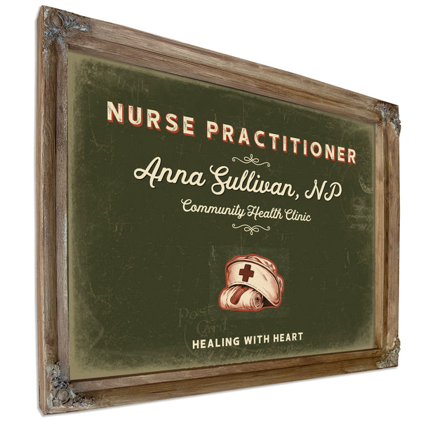 Personalized Nurse Practitioner Sign, Healing With Heart, Olive & Brick, image 6
