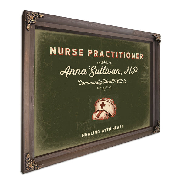 Personalized Nurse Practitioner Sign, Healing With Heart, Olive & Brick, image 7